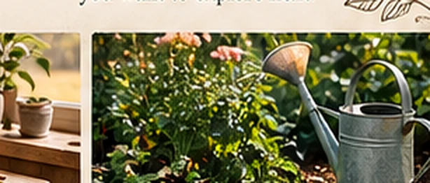 A watering can in a sunlit garden